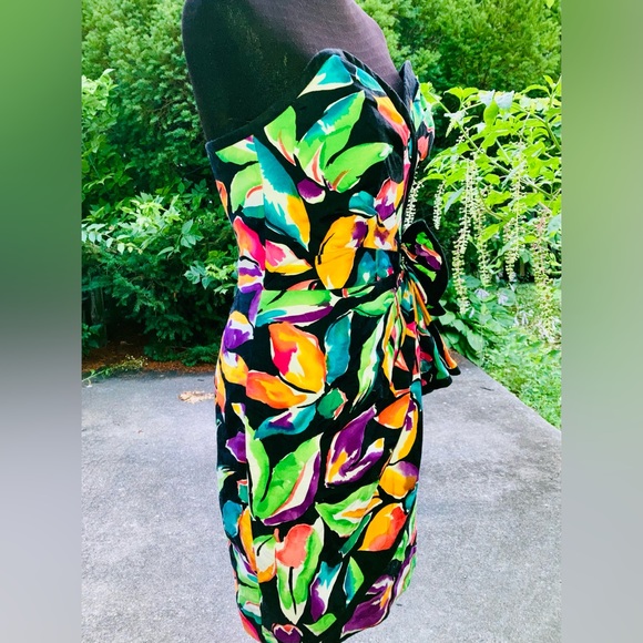 After Five by Julie Duroché floral strapless dress. Vintage trending spring 2025 - Picture 3 of 5